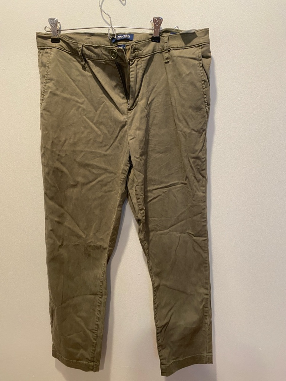 Nautica Womens Olive Green Straight Chino Pants Size 8